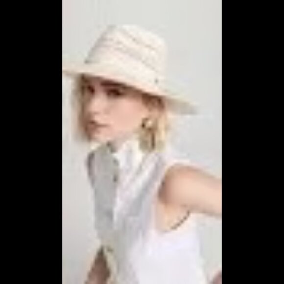 Rag & Bone Elle Perf Fedora Ivory Size M display picture 1